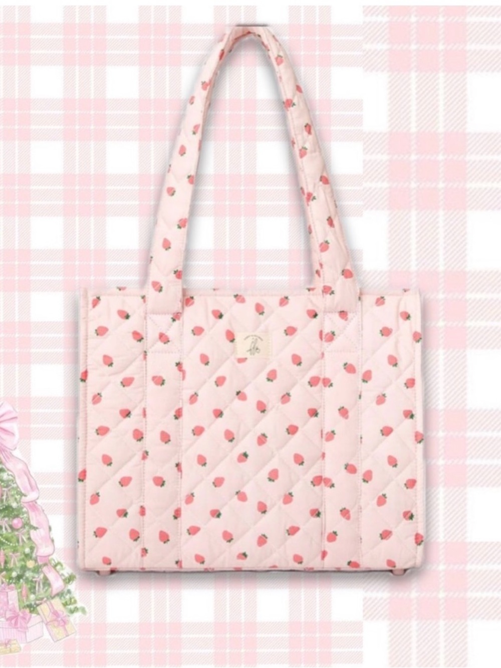 Poppy & Peonies Wild Strawberry On The Go Tote + Cosmetic Bag - Picture 2 of 5